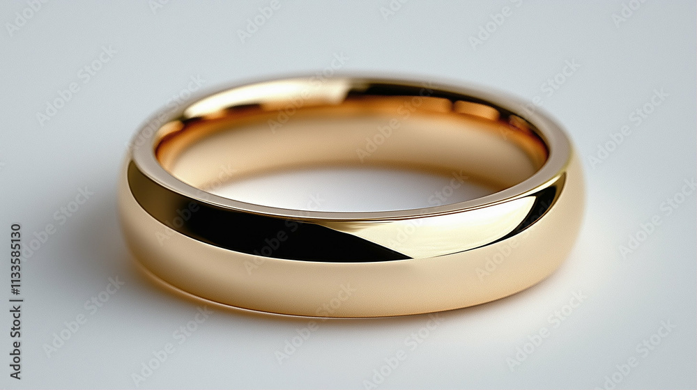 Gold wedding ring shining on white background showcasing elegance and luxury in jewelry design Gold wedding ring shining on white background showcasing elegance and luxury in jewelry design