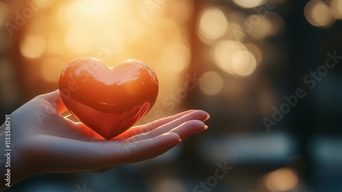 A hand gently cradles a heart-shaped object, surrounded by a softly blurred background, representing a focus on emotional wellness