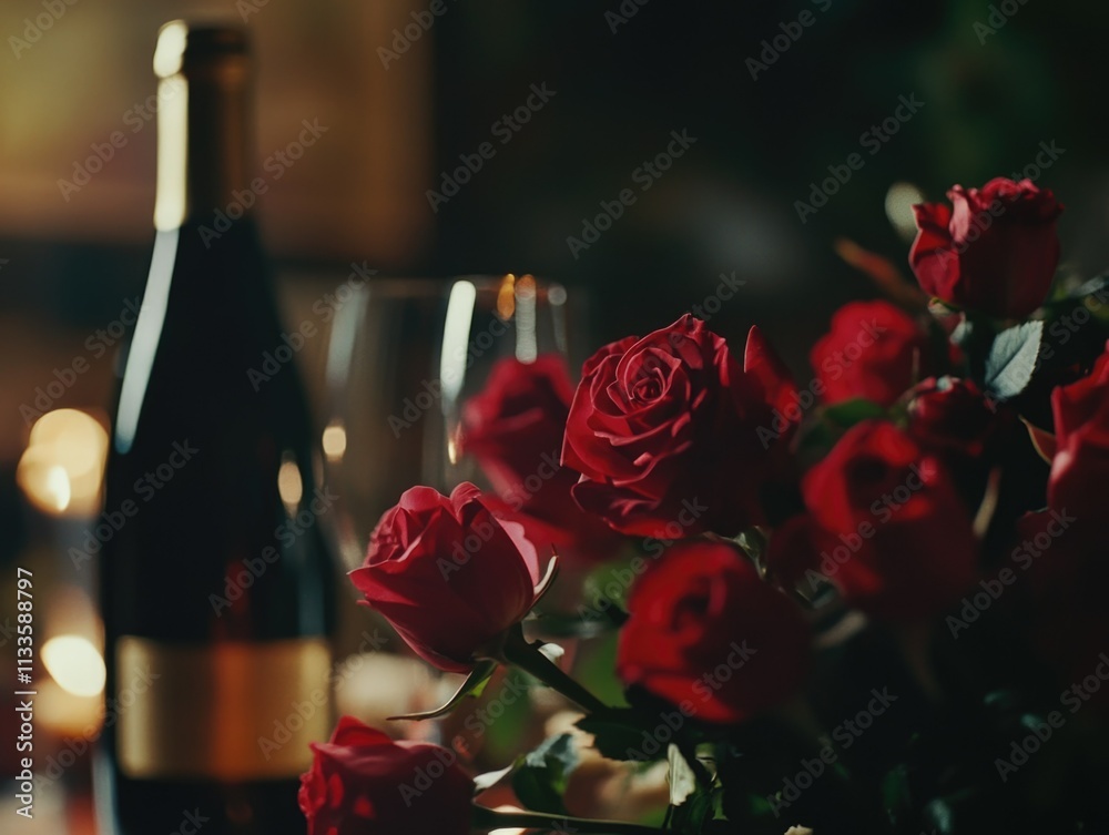 Romantic Roses and Wine Romantic Roses and Wine