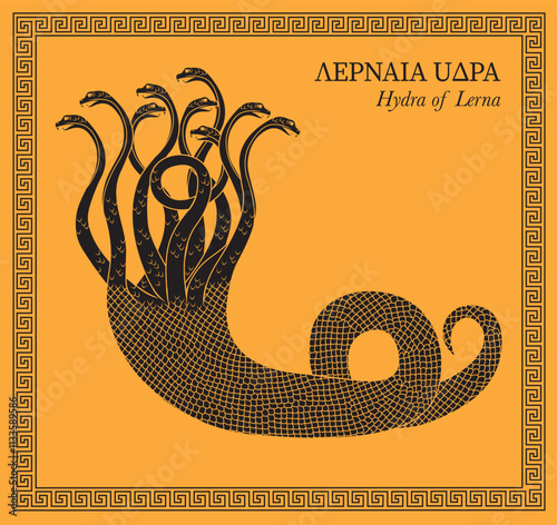 Vector illustration of hydra, greek mythological monster