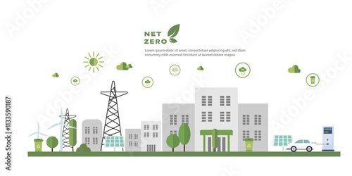  concept of Net zero carbon free hospital building