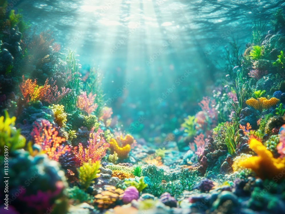 Naklejka premium Underwater Coral Reef