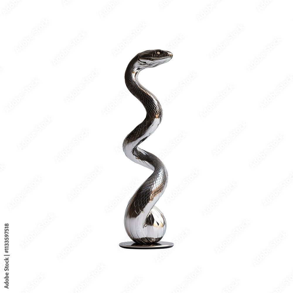 Chrome Serpent Sculpture Elegant Modern Art Deco Style Chrome Serpent Sculpture Elegant Modern Art Deco Style
