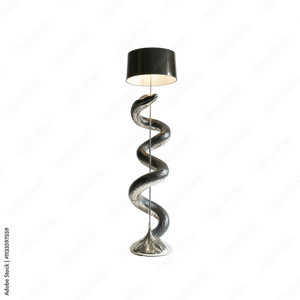 Serpentine Floor Lamp Elegant Modern Lighting Design with Coiled Snake Stand Serpentine Floor Lamp Elegant Modern Lighting Design with Coiled Snake Stand