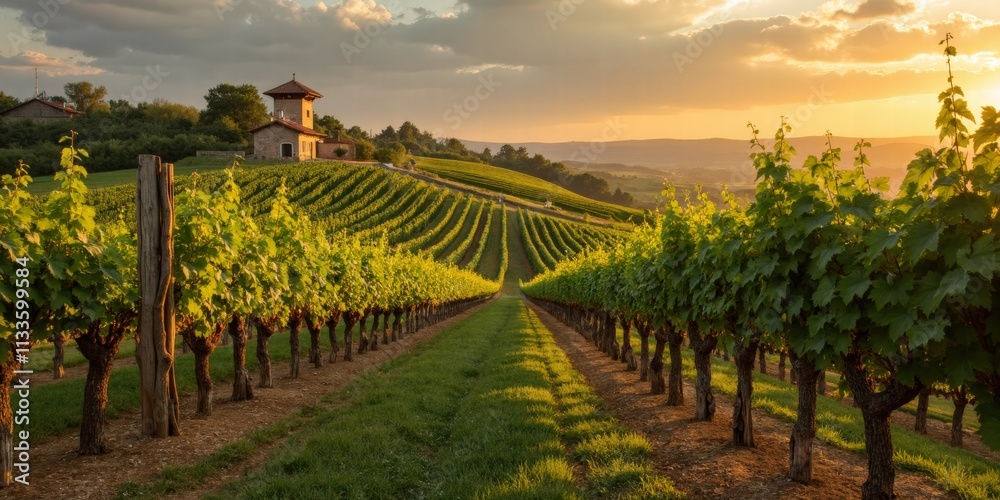 Fototapeta premium Scenic Vineyards and Winemaking Charm