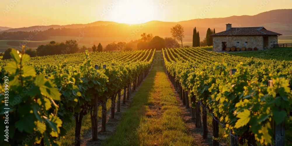 Fototapeta premium Scenic Vineyards and Winemaking Charm