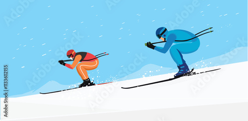 Great elegant vector editable ski sport poster background design for your ski championship event	