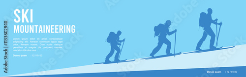 Great elegant vector editable Ski Mountaineering poster background design for your Ski_Mountaineering championship event	