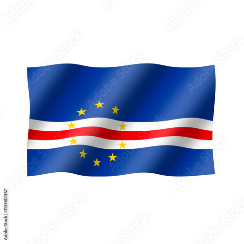 Cape verde flag flies beautifully photo