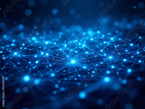 Wallpaper Mural Network, Connectivity, Digital, Technology, Nodes, Lines, Dots, Blue, Glowing, Web, Internet, Data, Information, Communication, Links, Grid, Matrix, Cyberspace, Virtual, Online, Interconnected, Wires, Torontodigital.ca