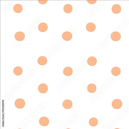 pastel peach polka dot seamless pattern same size equal distance apart white background