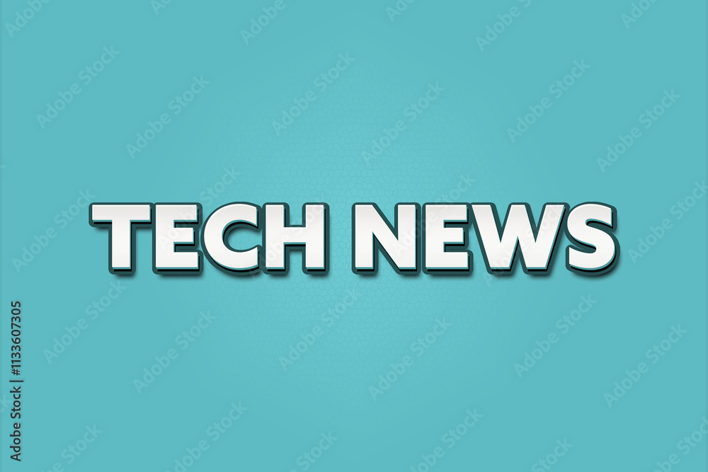 Tech News.. A Illustration with white text isolated on light green background. Tech News.. A Illustration with white text isolated on light green background.