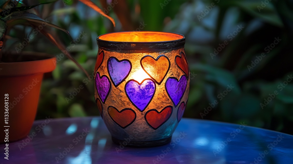 Glowing Rainbow Illustration with Hearts at Both Ends and Vibrant Colors Glowing Rainbow Illustration with Hearts at Both Ends and Vibrant Colors