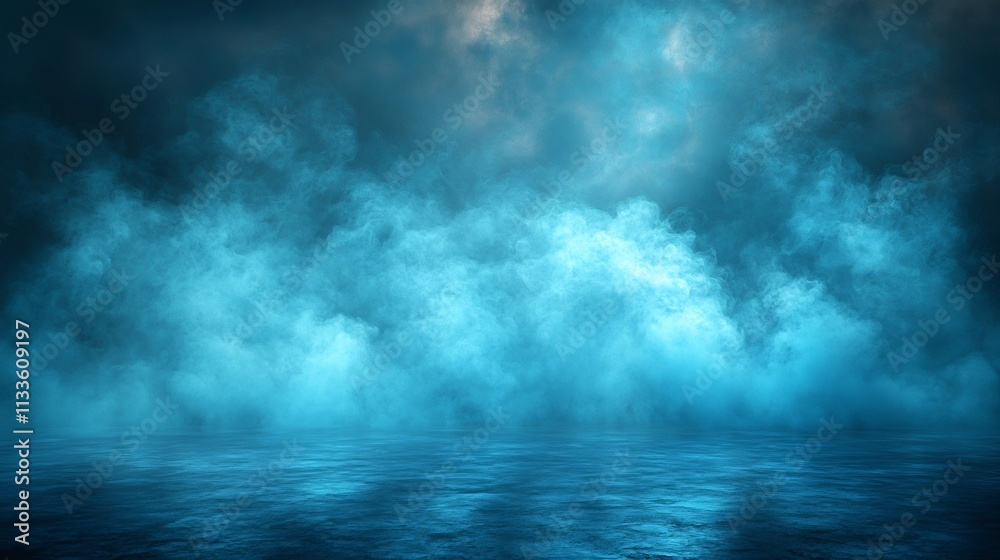 Obraz premium Deep turquoise plain background evoking sense of depth and mystery perfect for bold and creative designs