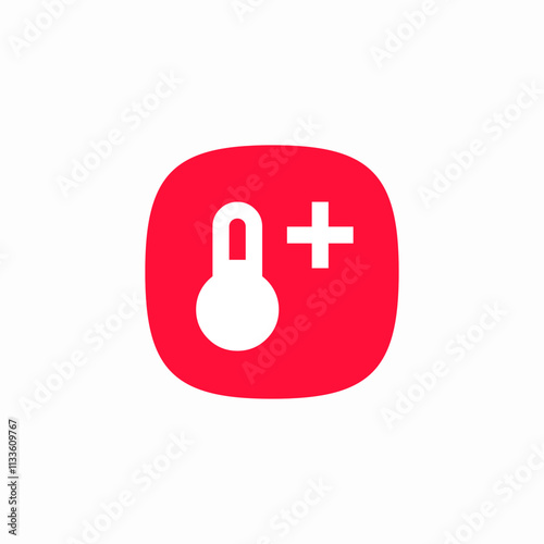 temperature plus hot icon sign vector