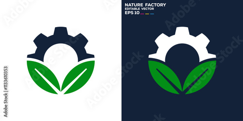Nature factory logo. Industry, product, leaf. Icon symbol design template EPS 10.