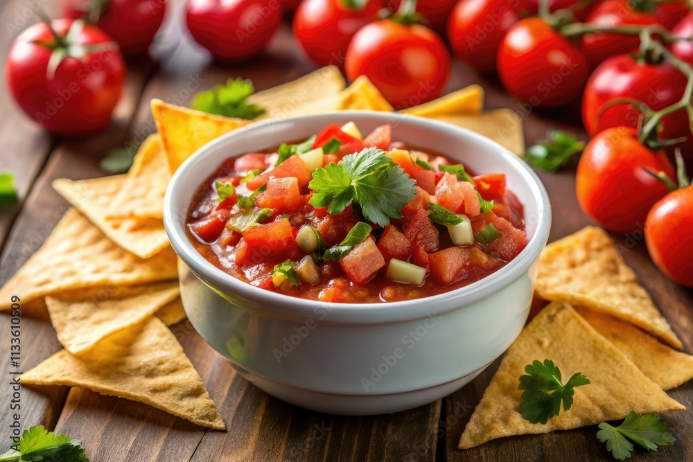 Authentic homemade salsa recipe!  Vibrant photos showcase this delicious dip, perfect with crunchy tortilla chips.