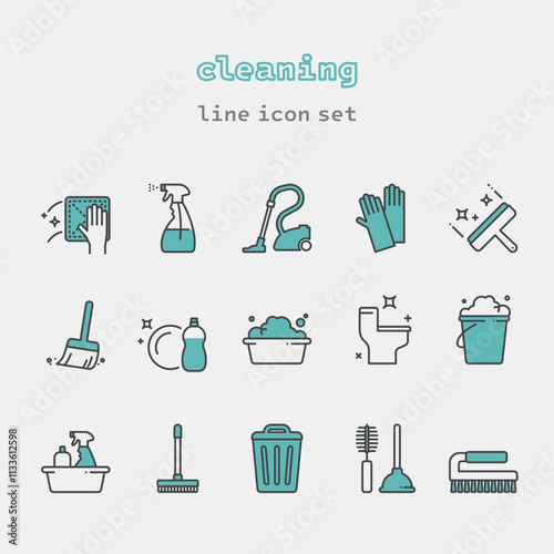 cleaning vector icon set illustration