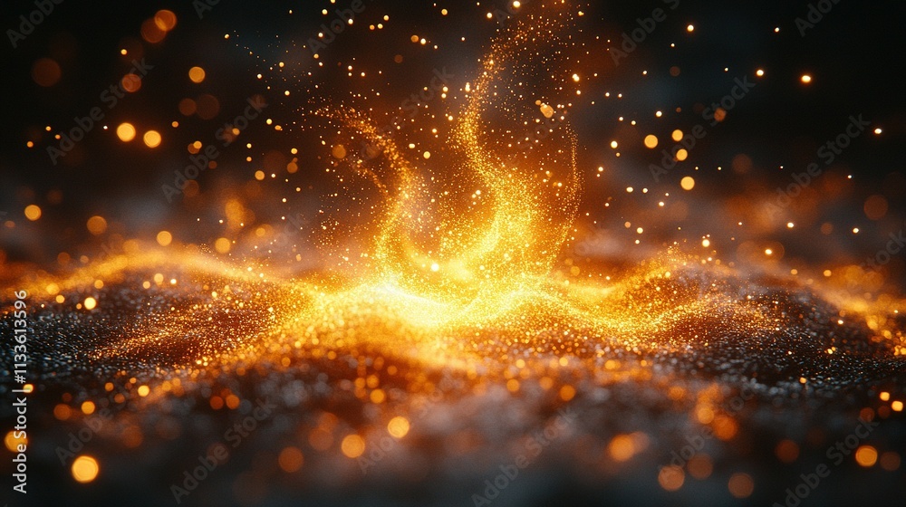Golden Glitter Explosion Abstract Background Golden Glitter Explosion Abstract Background