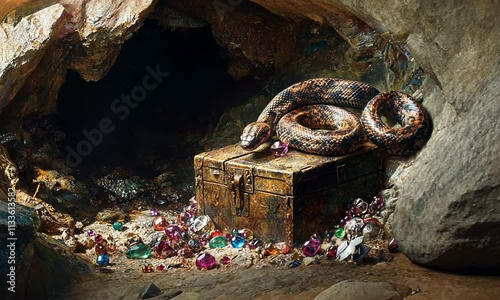 Serpent's Treasure: A Hidden Cave of Jewels