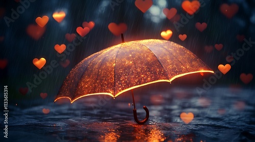 Wallpaper Mural Valentine's Day Illustration with Hearts, Roses, and Romantic Elements Torontodigital.ca