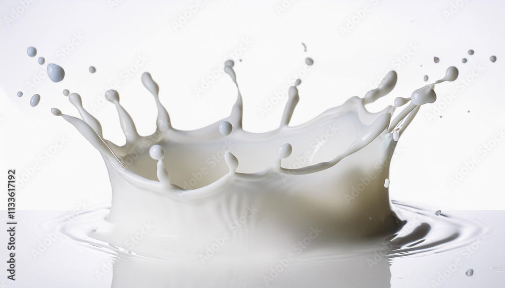 white abstract liquid background, milk splash crown, paint splashing, 3d food illustration white abstract liquid background, milk splash crown, paint splashing, 3d food illustration
