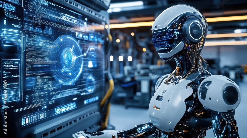 Visual representation of an advanced AI-driven control system in industrial applications. Visual representation of an advanced AI-driven control system in industrial applications.