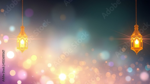 ethereal gradient background with soft bokeh lights in cool