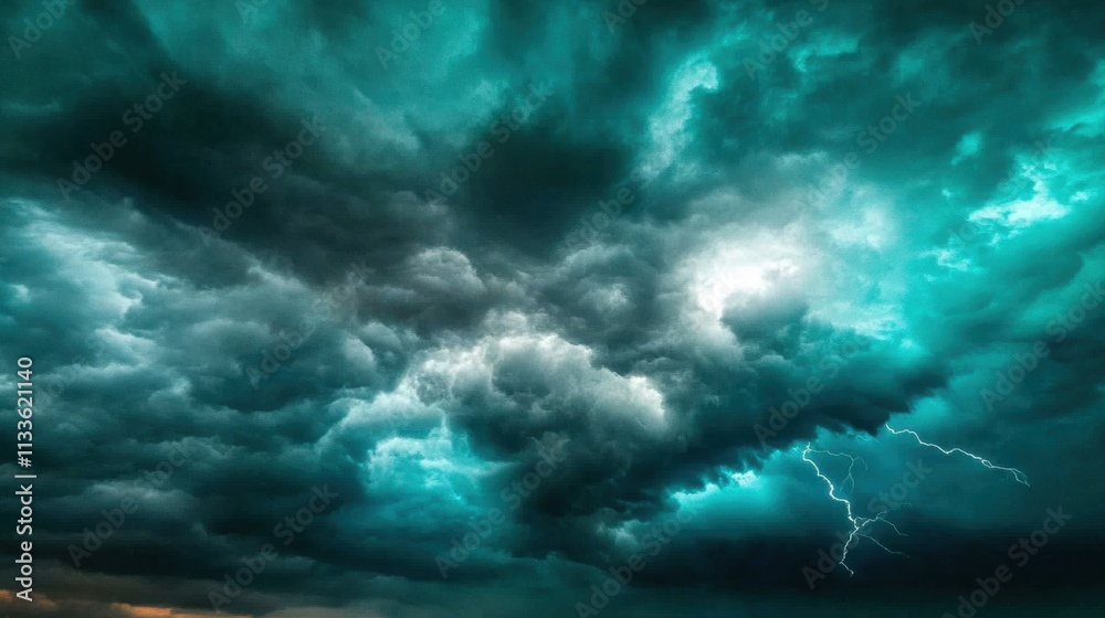 Obraz premium Nature’s power showcased in a electrifying sky.