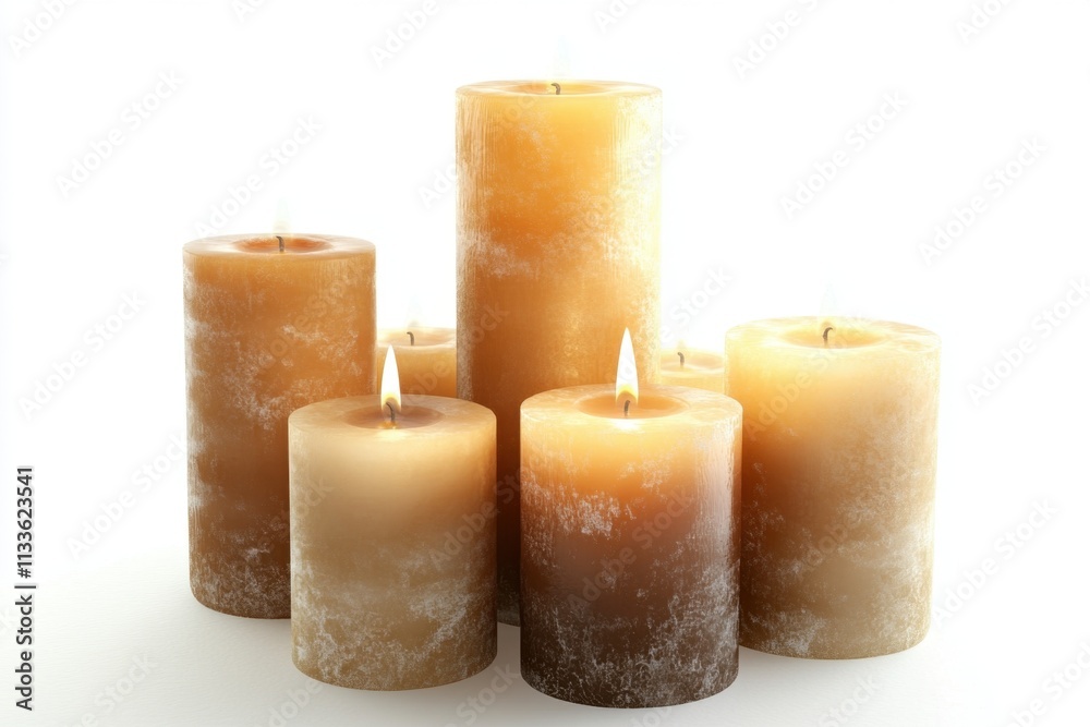 Isolated candles enhanced with a white background. Isolated candles enhanced with a white background.