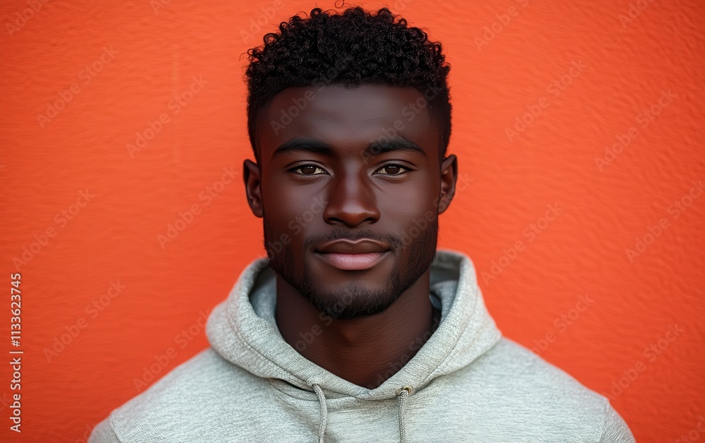 man smiling with sweatshirt in color background man smiling with sweatshirt in color background