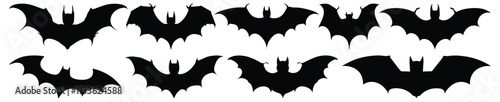 Bat silhouette set vector design big pack of bat illustration and icon