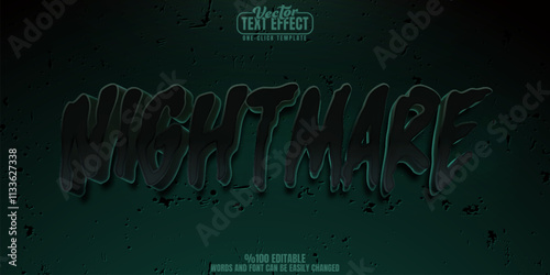 Horror editable text effect, customizable scary and spooky 3d font style