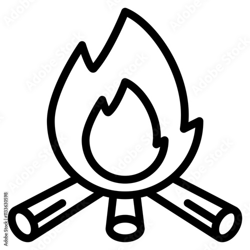 bonfire icon with line style