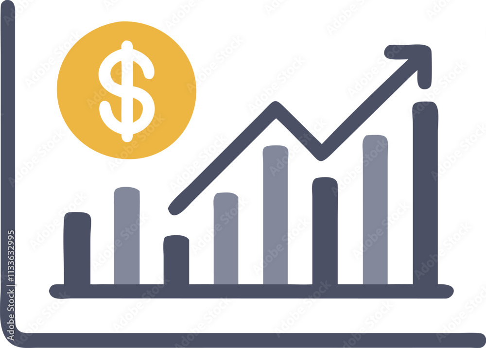 Financial Growth Chart Icon Financial Growth Chart Icon
