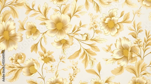 Floral background with gold roses and leaves on black background. Vector illustration. Generate Ai