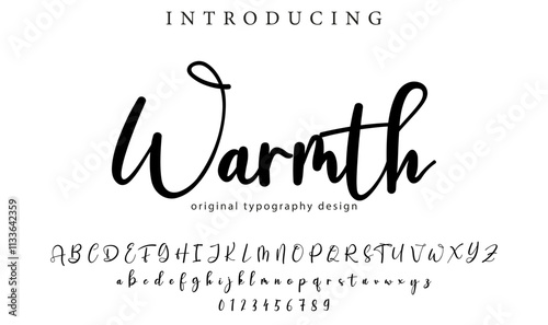 Warmth Font Stylish brush painted an uppercase vector letters, alphabet, typeface