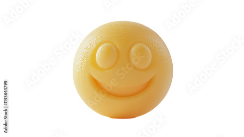 A yellow smiley face depicting a cheerful expression, often used in digital communication and emojis.