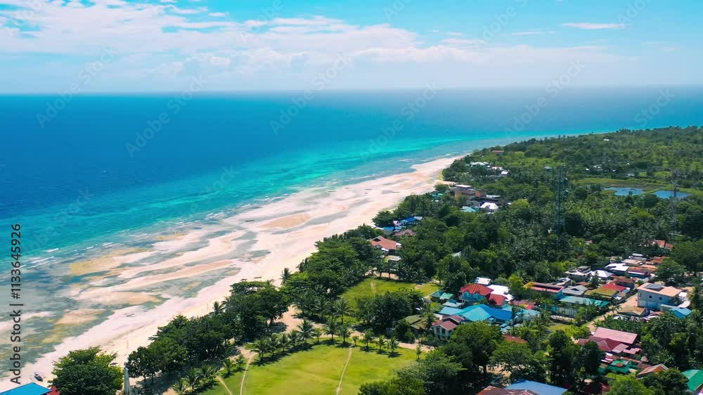 Aerial drone view of tropical coastline of Bohol Island at sunset, Philippines. High quality 4k footage Aerial drone view of tropical coastline of Bohol Island at sunset, Philippines. High quality 4k footage