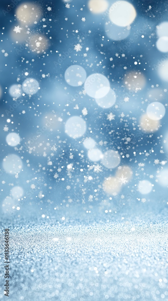 Winter wonderland scene. Light blue blurred background with snowflakes, glitter. Festive atmosphere. Perfect for holiday cards or website backgrounds. Glittering winter wonderland. Festive, dreamy. Winter wonderland scene. Light blue blurred background with snowflakes, glitter. Festive atmosphere. Perfect for holiday cards or website backgrounds. Glittering winter wonderland. Festive, dreamy.