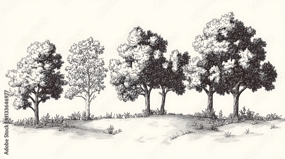 Fototapeta premium Nature and Environment Illustration Featuring Lush Landscapes, Wildlife, and Eco-Friendly Elements