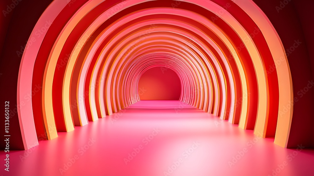 Abstract pink and orange archway tunnel. Abstract pink and orange archway tunnel.