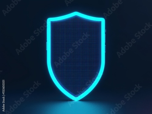 Wallpaper Mural Concept of spam call fraud. A glowing blue shield symbolizing protection and security against digital threats in a dark background. Torontodigital.ca
