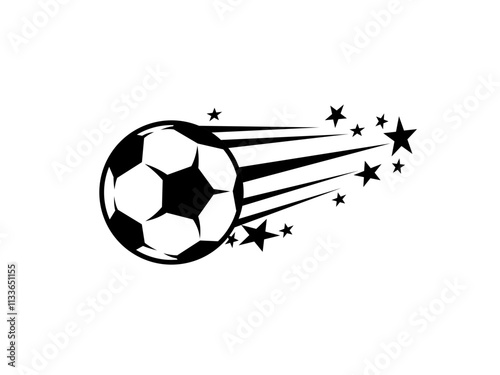 black and white Football, a speedy throwing, a classic sports equipment object for the game, Isolated on white background