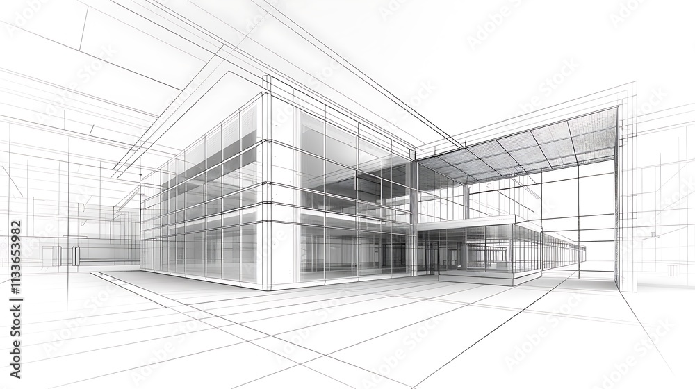 Sketch design of business center Sketch design of business center