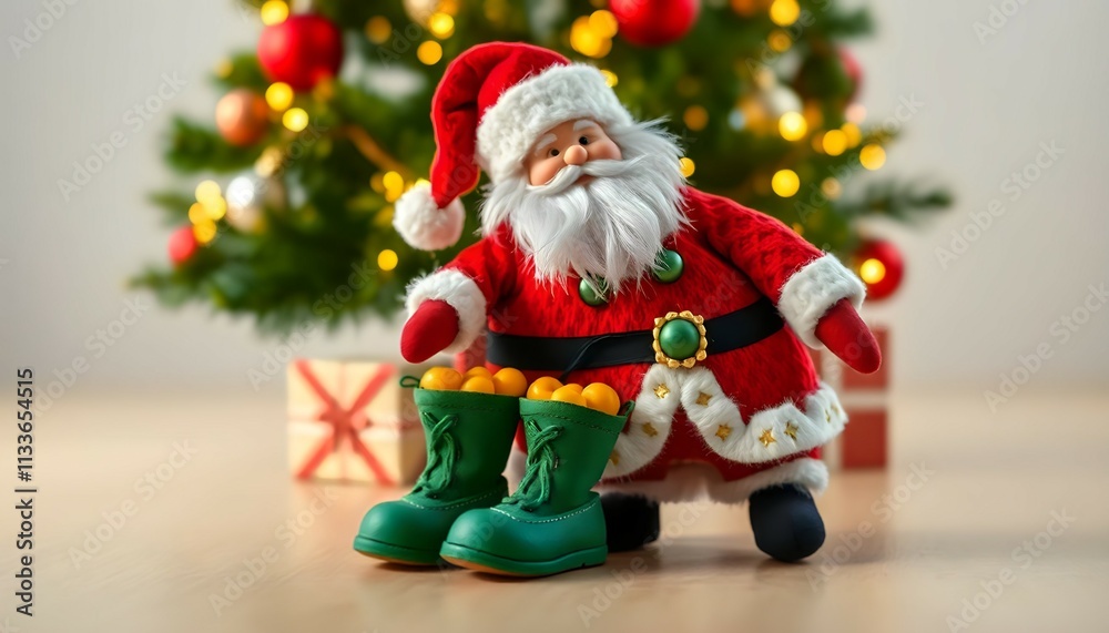 Obraz premium Muñeco de Santa Claus con expresión adorable 