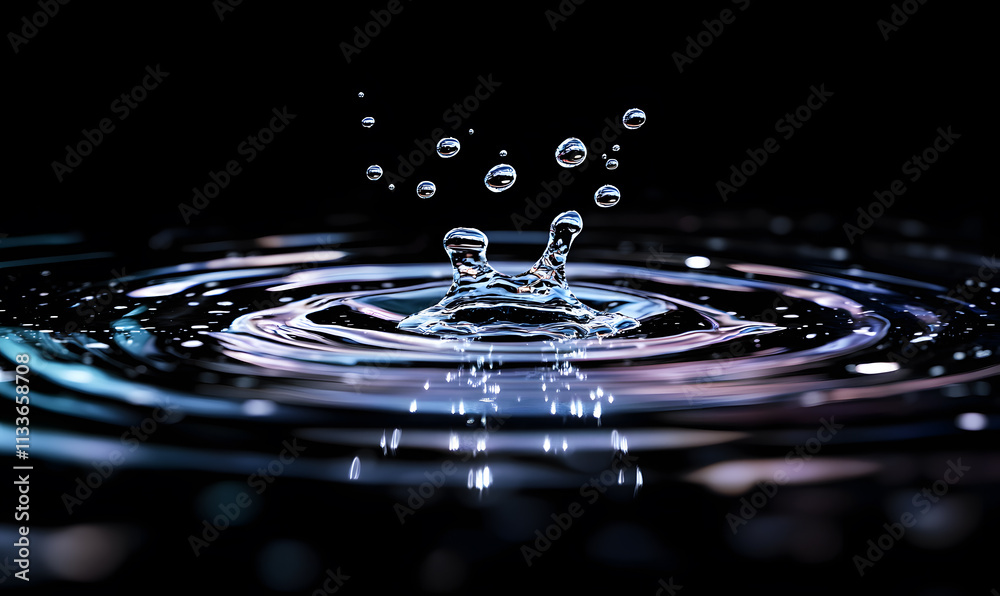 water forms against a deep black background, blending abstract splashes, ripples, mist, and dynamic droplets. water forms against a deep black background, blending abstract splashes, ripples, mist, and dynamic droplets.