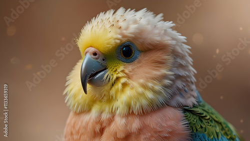 Close-up Portrait of a Peach-faced Lovebird A Vividly Colored Parrot photo