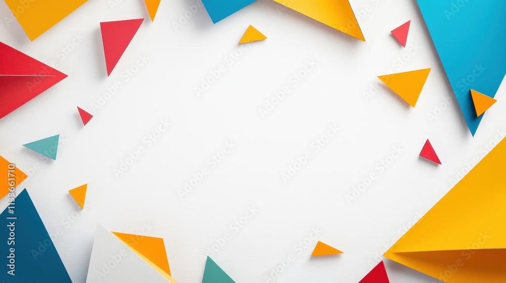 Colorful Geometric Shapes on White Background Colorful Geometric Shapes on White Background