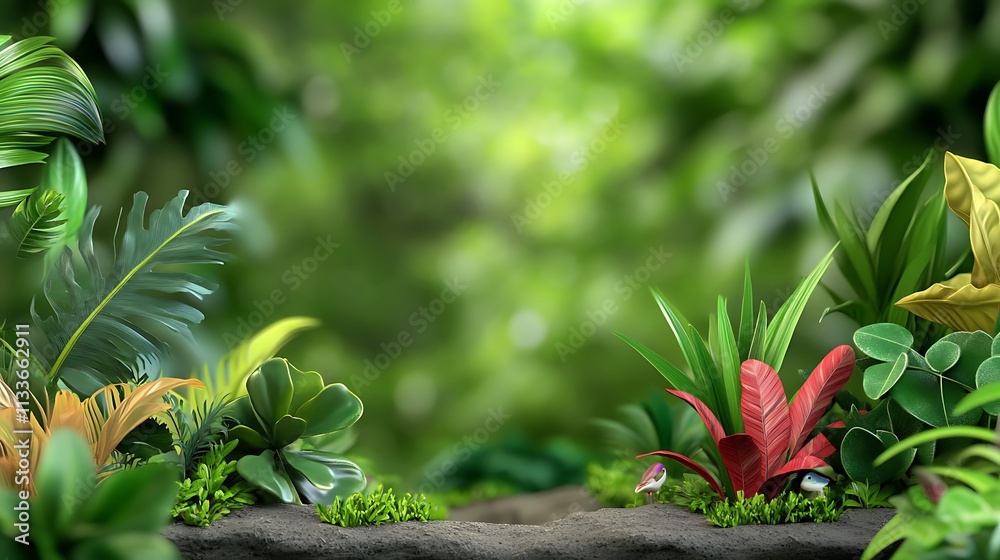 Lush Greenery and Vibrant Plants in a Natural Setting Lush Greenery and Vibrant Plants in a Natural Setting
